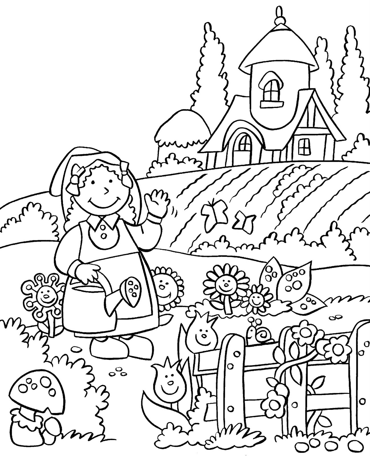 Colouring Pages Garden
