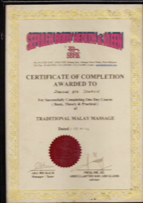 Certificate Massage
