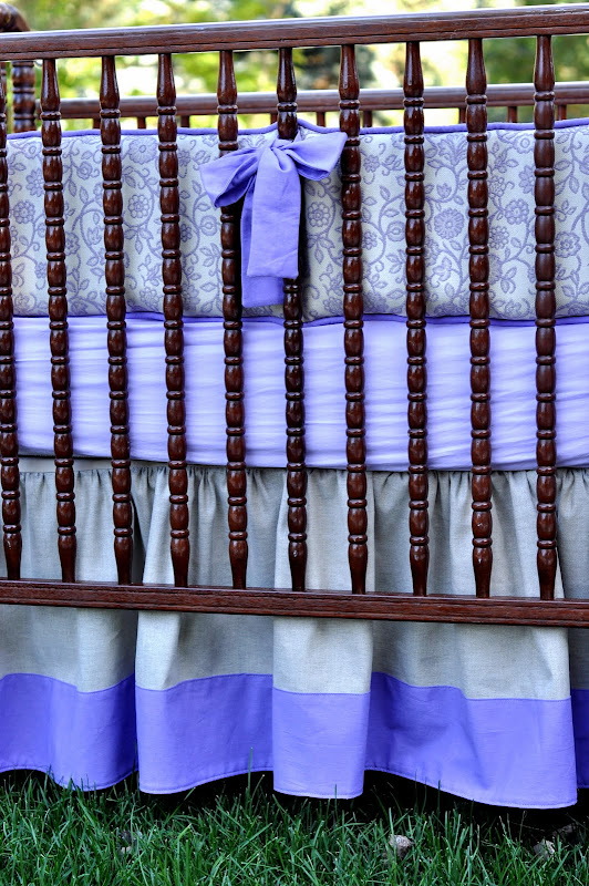 Aesthetic Nest Sewing Linen and Lavender Crib Bedding