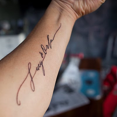 Betsy Dunlap made this calligraphy tattoo for a man with