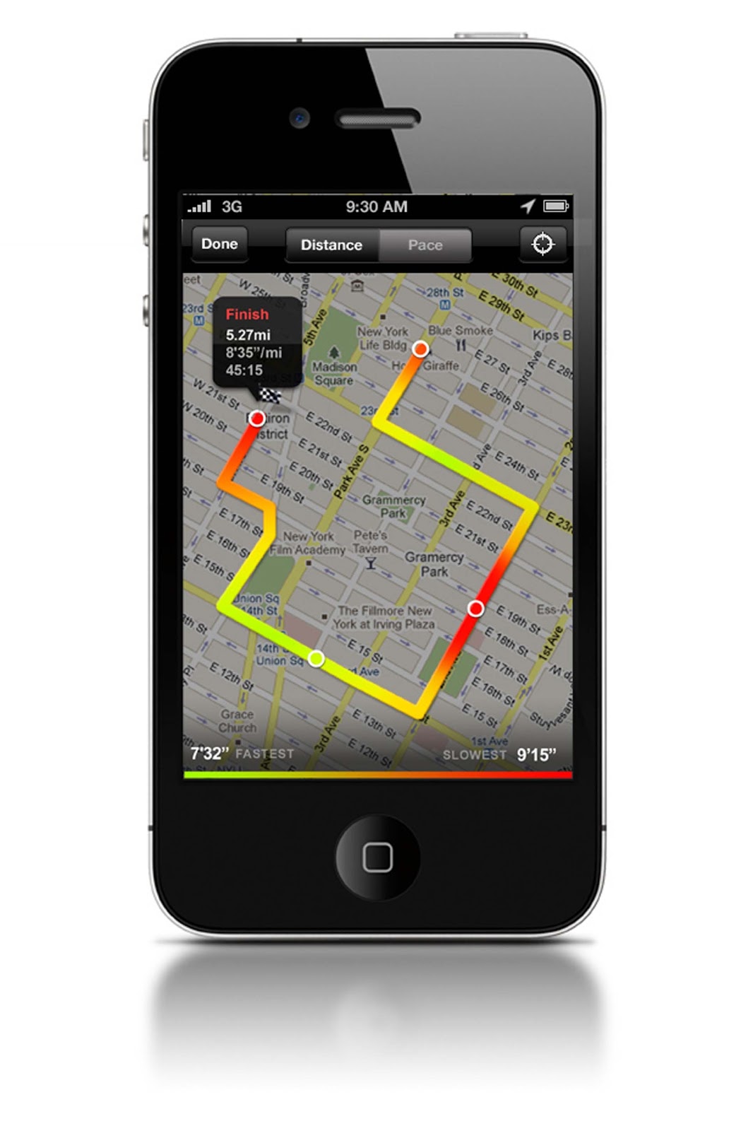 Gambar iPhone dengan Nike+ GPS App