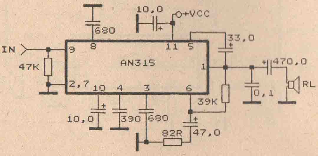 schematic audio amplifer with ic an315 subwoofer bass amplifier