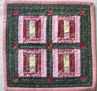 Little Pink Quilt in Log Cabin Pattern