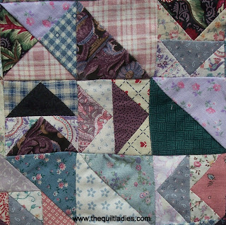 Heart Quilt of Squares and Triangles Wall Hanging