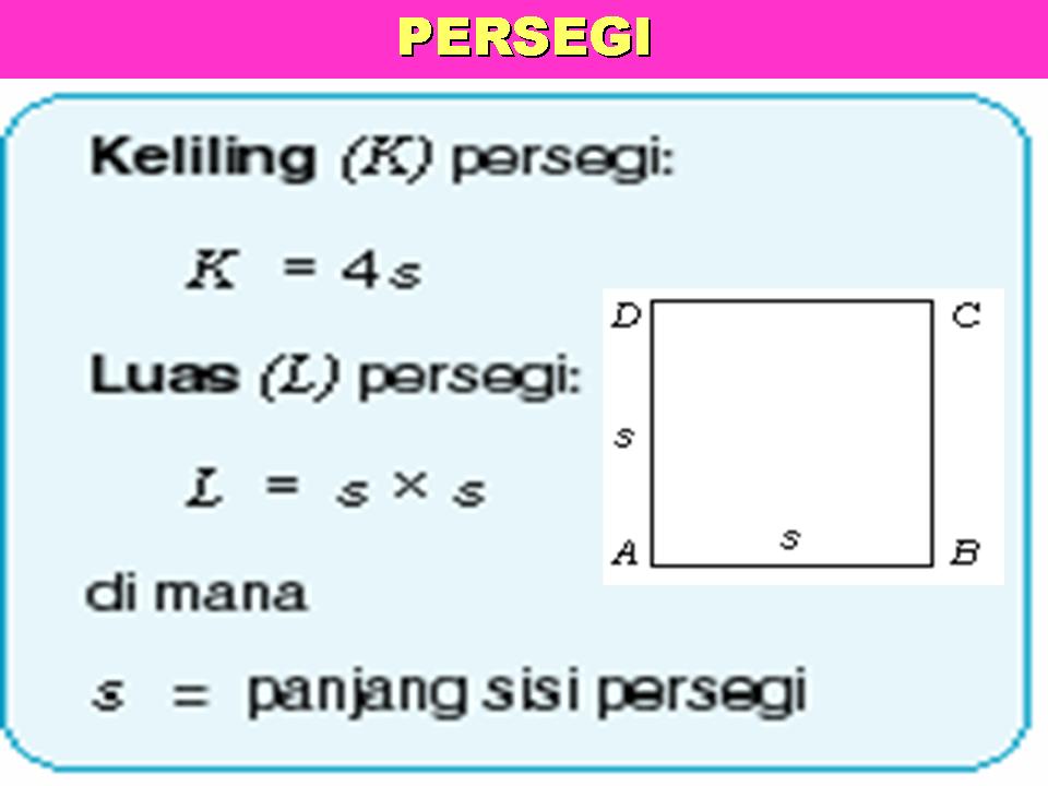 SIFAT, RUMUS KELILING DAN LUAS DAN CONTOHNYA PERSEGI ...