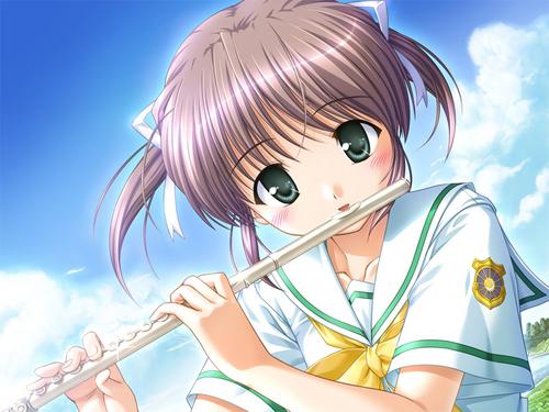 Anime Playing Flute