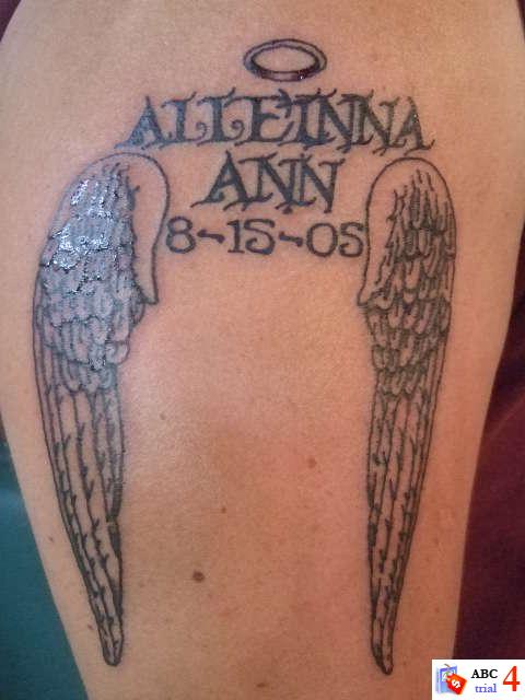 Large Dark Angel Tattoo on Back For 2011