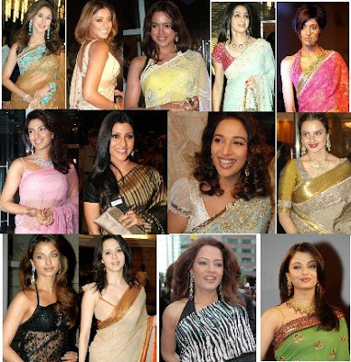 Check out bollywood beauties in designer sarees and with different blouse 