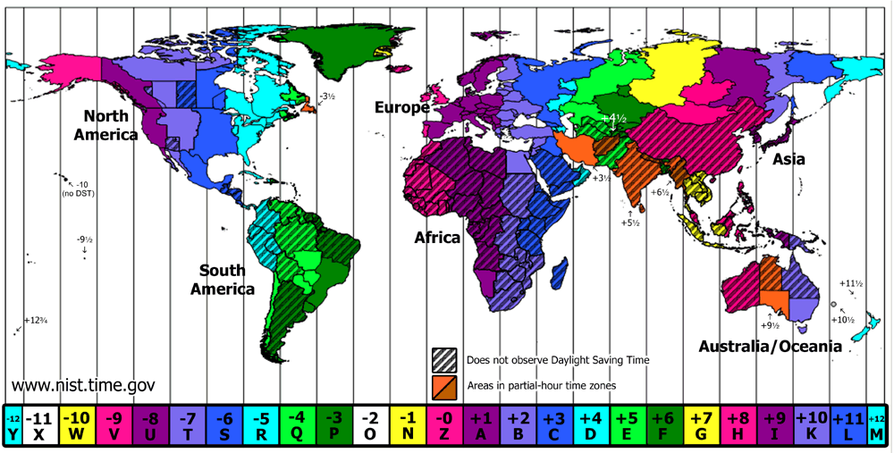 world map time zones. World A4 Timezones Map