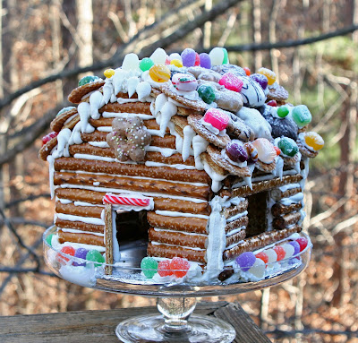 Bluebirds Honey Bees Pretzel Log Cabin