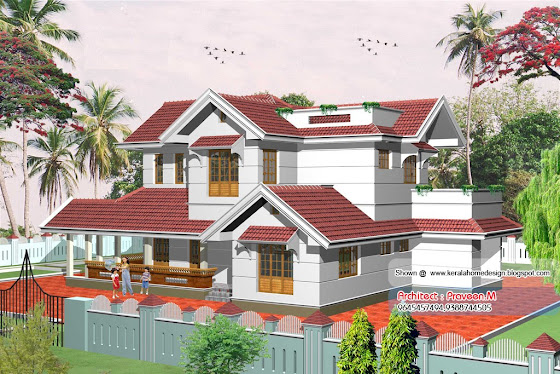 Kerala Villa elevation - 2367 square feet