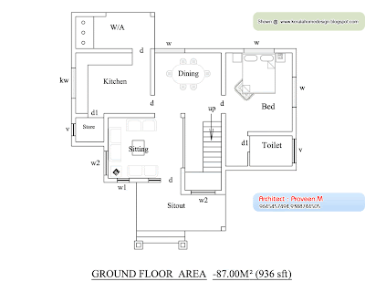 Home plan and elevation -1581 Sq. Ft