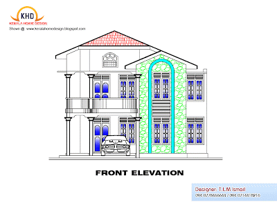 Latest Home Design 2011: Home plan and elevation - 2300 Sq. Ft