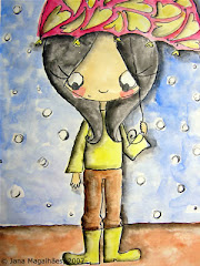 Para qualquer tipo de chuva.Uma sombra de coração- Ilustração de Jana Magalhães- Ludicices