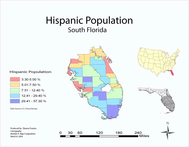 Eleanor's Cartography Blog Module 4 Map Design Hispanic Population