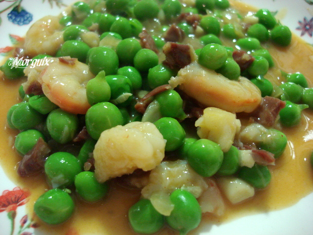 GUISANTES CON GAMBAS guisantes con gambas: