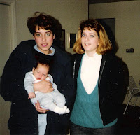 1987, Sherilee and Jen with weird hair and baby Sean