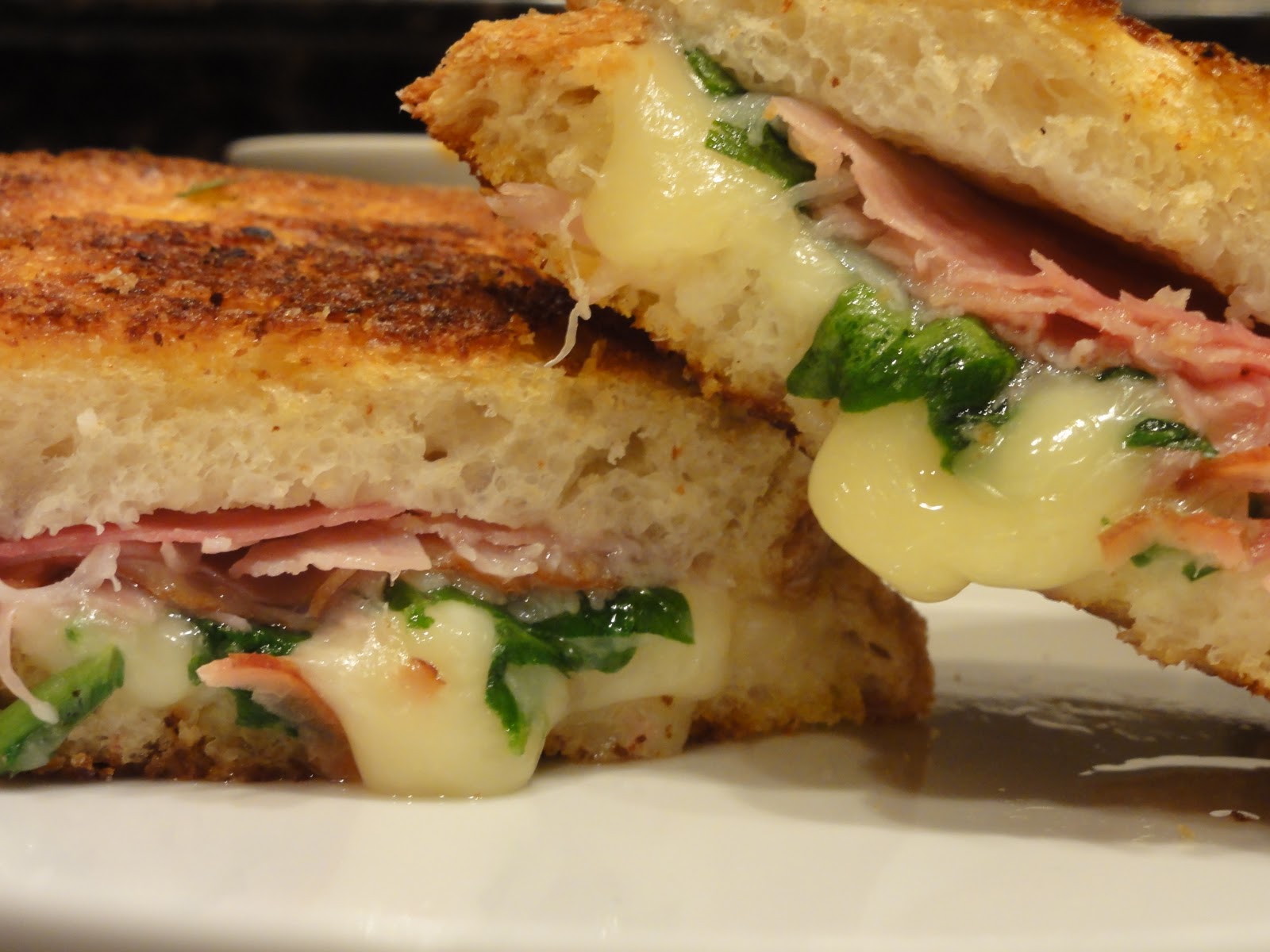 The Spotted Fig Italian Grilled Cheese with Prosciutto and Spinach