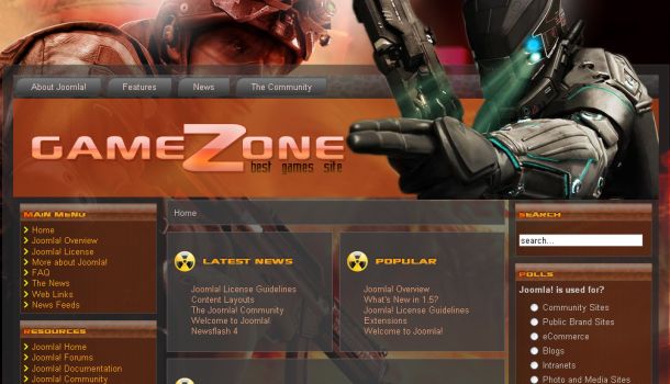 Free Games Black Joomla Flash Template Free Games Black Joomla Flash Template