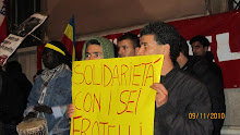 Mantova presidio solidarietà immigrati bresciani sulla gru