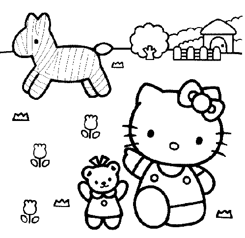 hello kitty para colorear