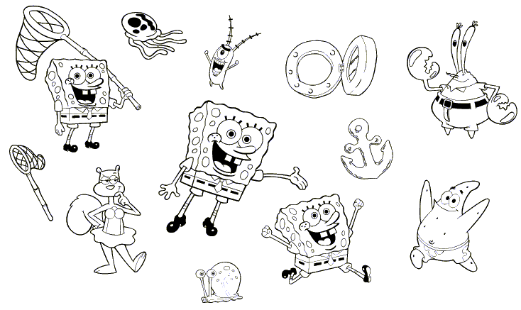 Dibujos Para Colorear Bob Esponja Sus Amigos Patricio Estrella