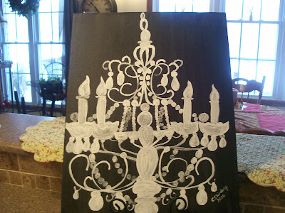 painting of chandelier