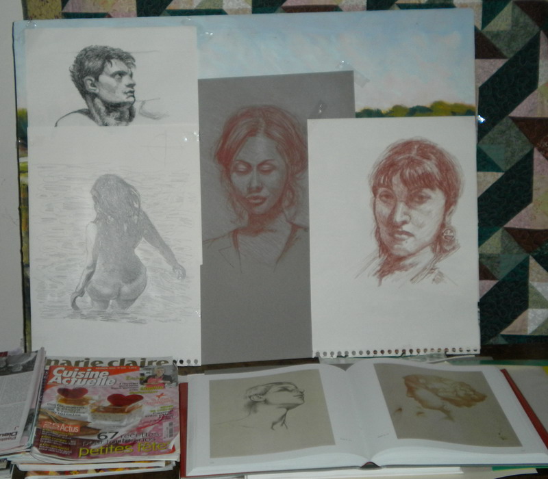 The Road from Tarascon Drawing in colour & toned paper