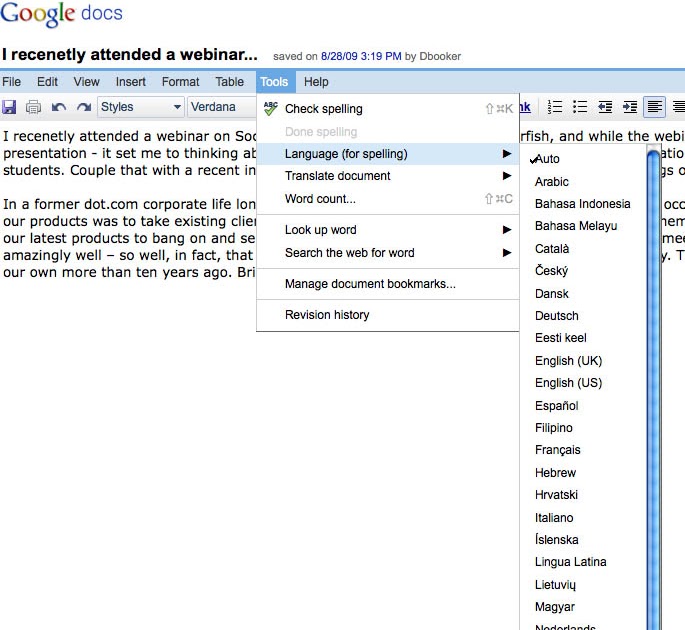 The Centered Librarian Google Docs Integrates Google Translator
