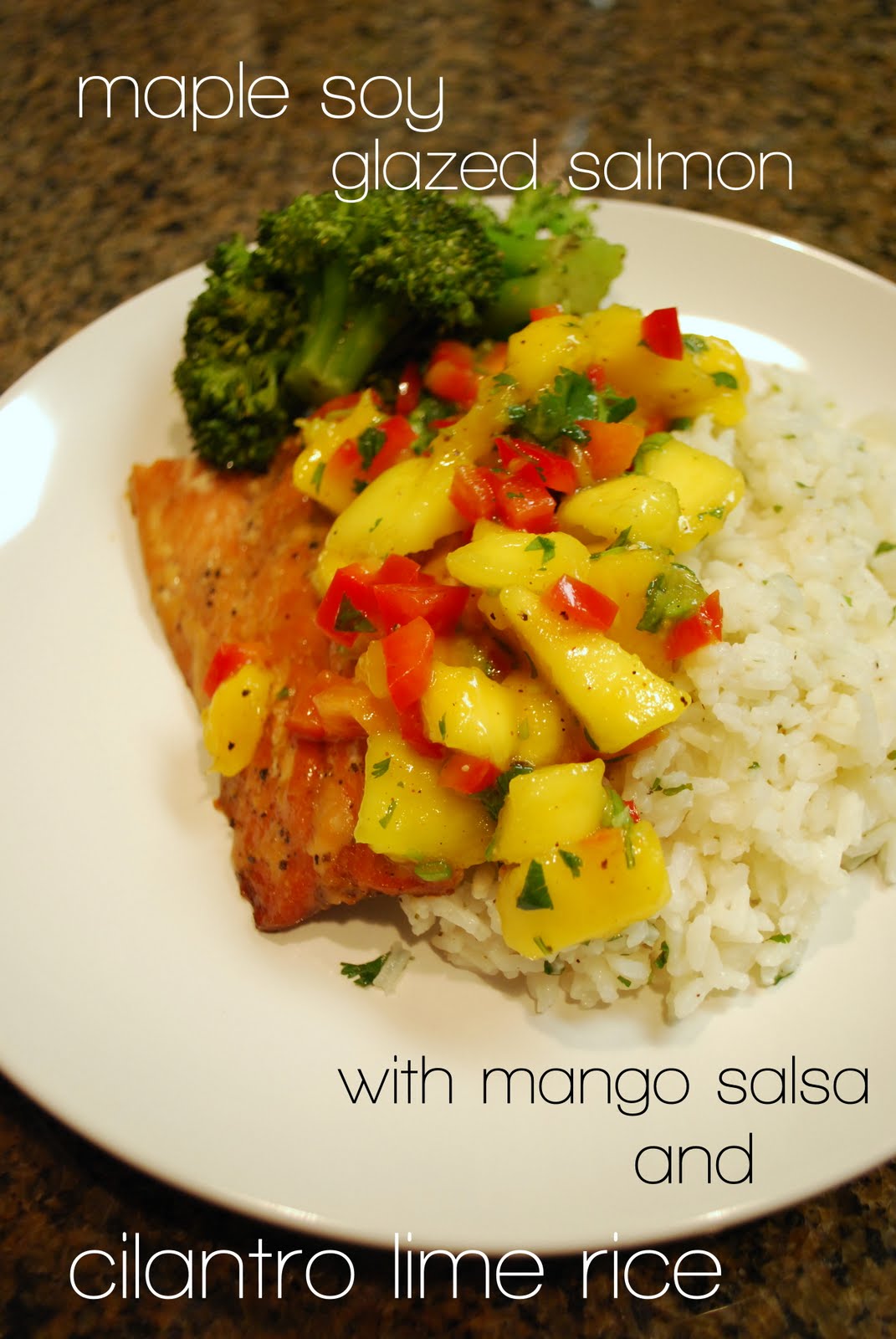 lizzy write maplesoy glazed salmon with mango salsa