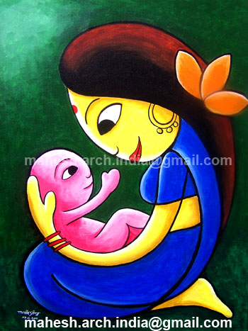 lullubi-mother&child-acrylic-18"x24"