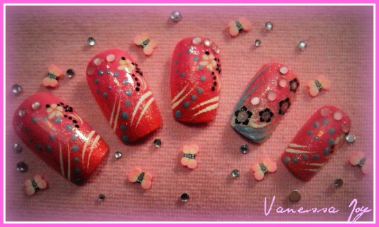2. Hand Painted Pink Floral Nail Design - wide 5