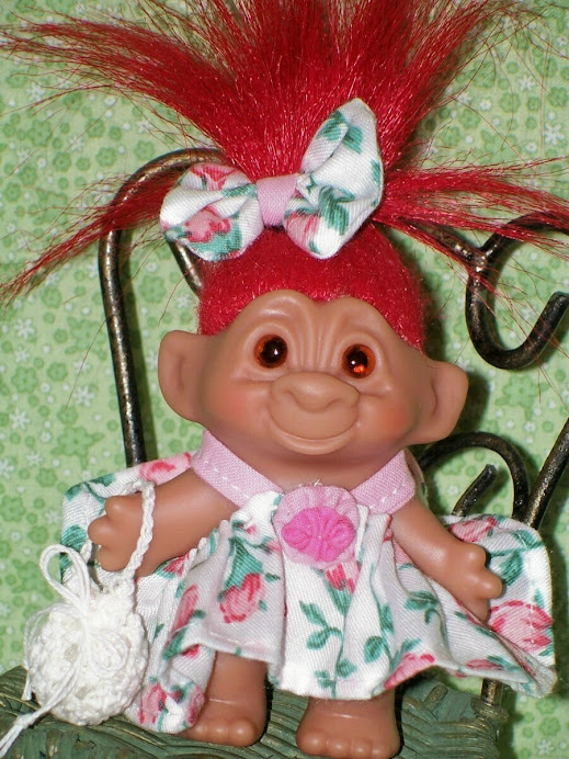 Pink Floral Dress For 3" Troll Doll