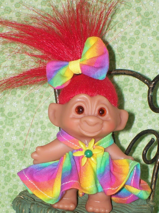 #T12 Tie Dye Rainbow Dress For 3" Troll Doll