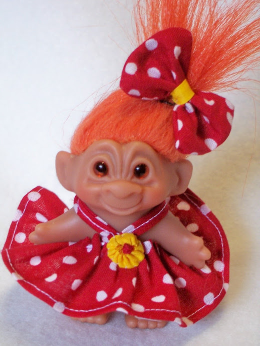#T7 Disney Dot Dress and Hairbow For Troll Doll