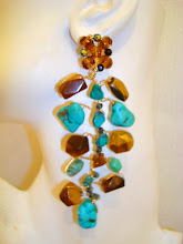 Tiger's Eye and Turquoise Earrings