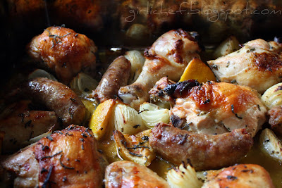 One-Pan Onion Chicken and Sausage
