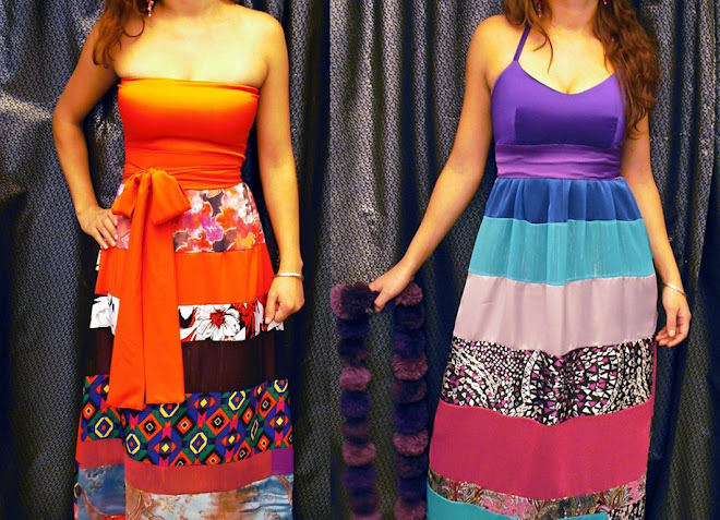 vestidos patchwork en saten y seda colección fiesta 2009