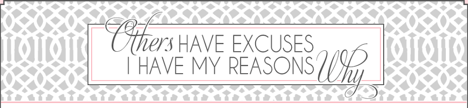 Others have excuses, I have my reasons why...