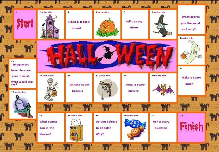 English for students Halloween board game