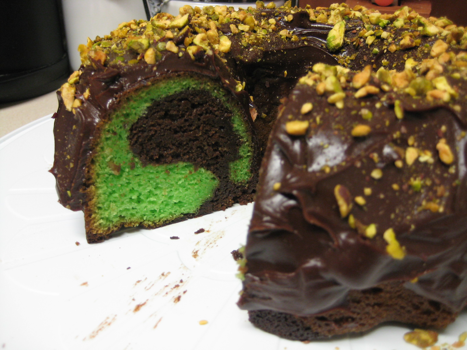 Cooking, Baking, And Everything Else. Chocolate Pistachio Bundt Cake