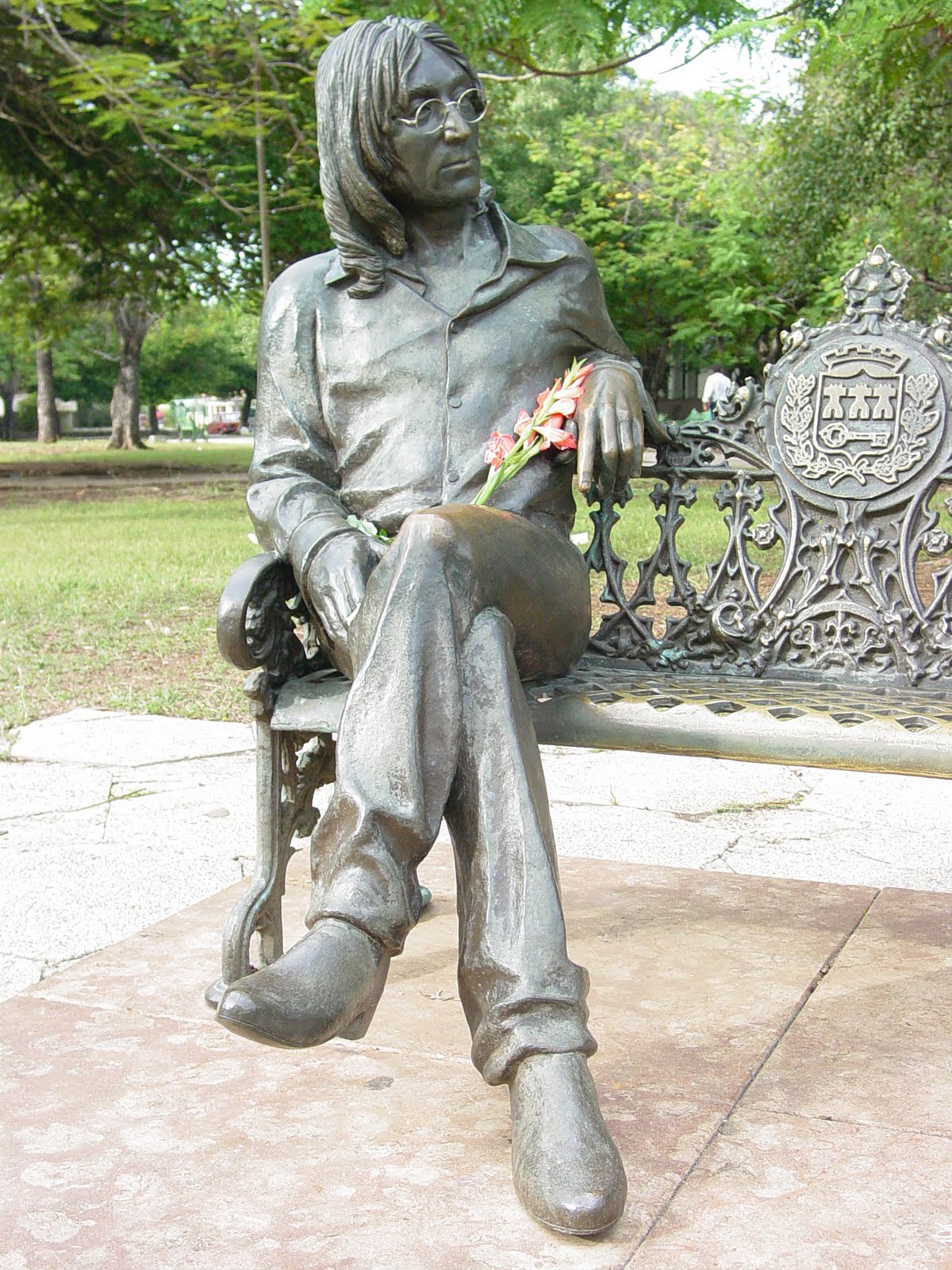 Notes from the Cuban Exile Quarter John Lennon's statue in Cuba An