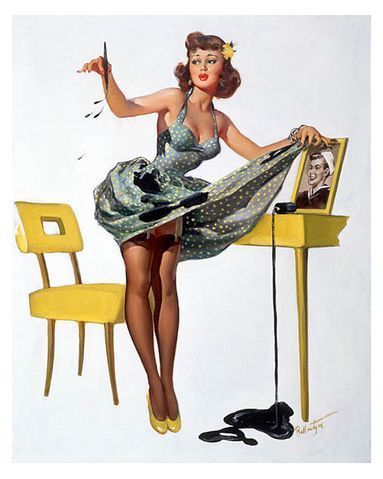 Vintage  Girls on Pin Up Girl With Inkstains C101005 Jpg