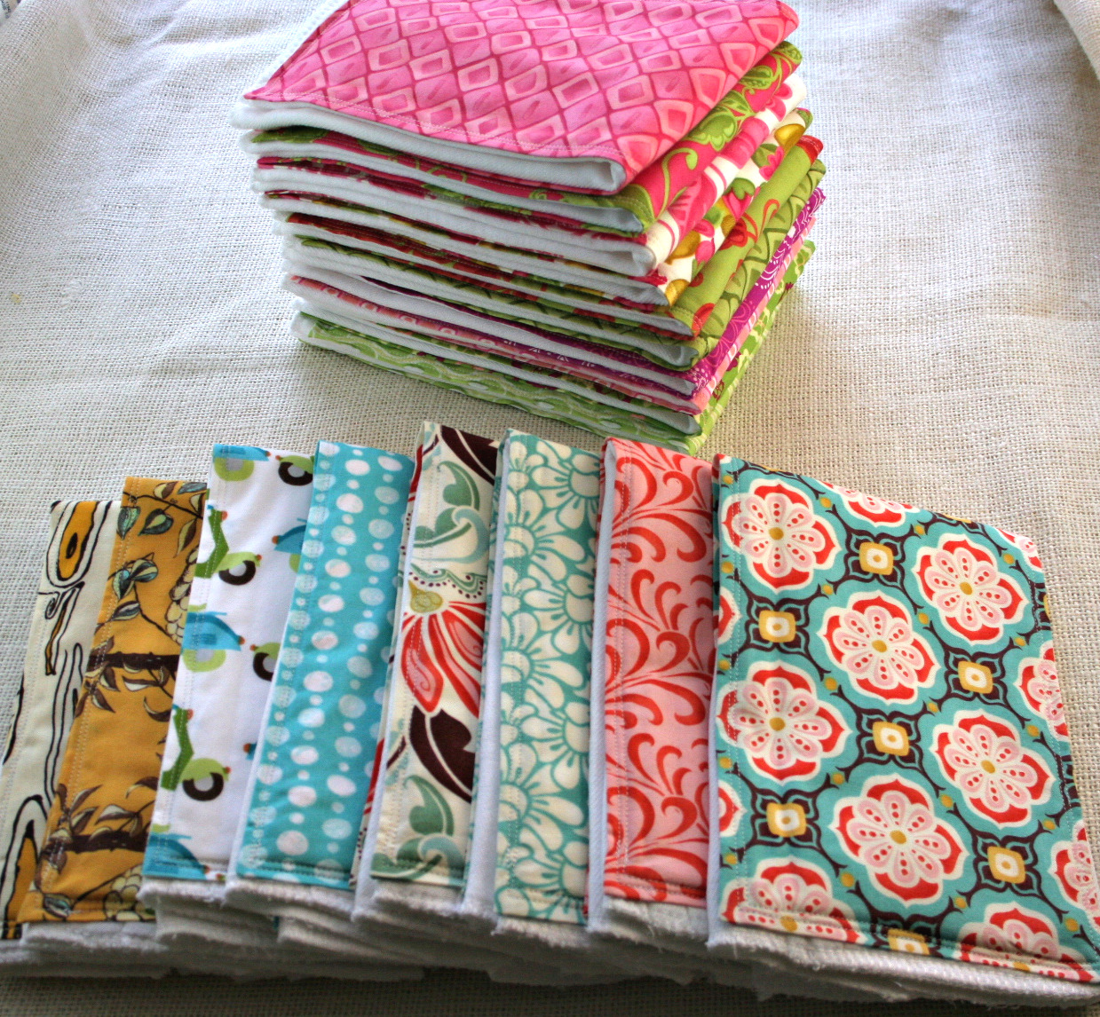 Fabric in Action Burp Cloths Lola Pink Fabrics