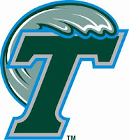 Drawing of a large green letter T with light green wave running over the logo with a white background.