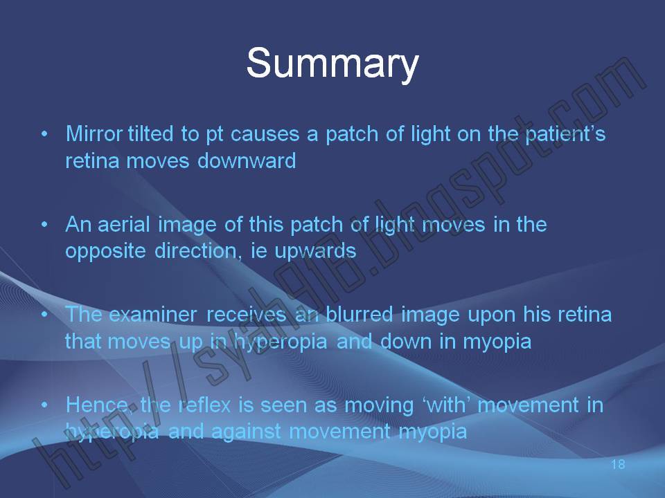 Syah's Optometry Blog Movement of Retinosope Reflex