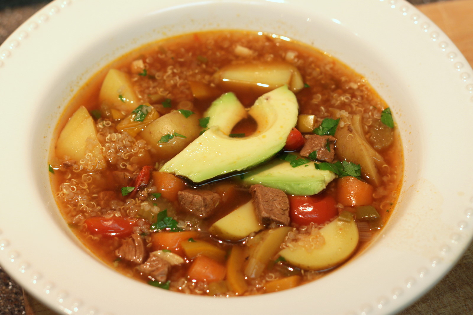 Wholesome Dinner Tonight Quinoa Soup with Beef