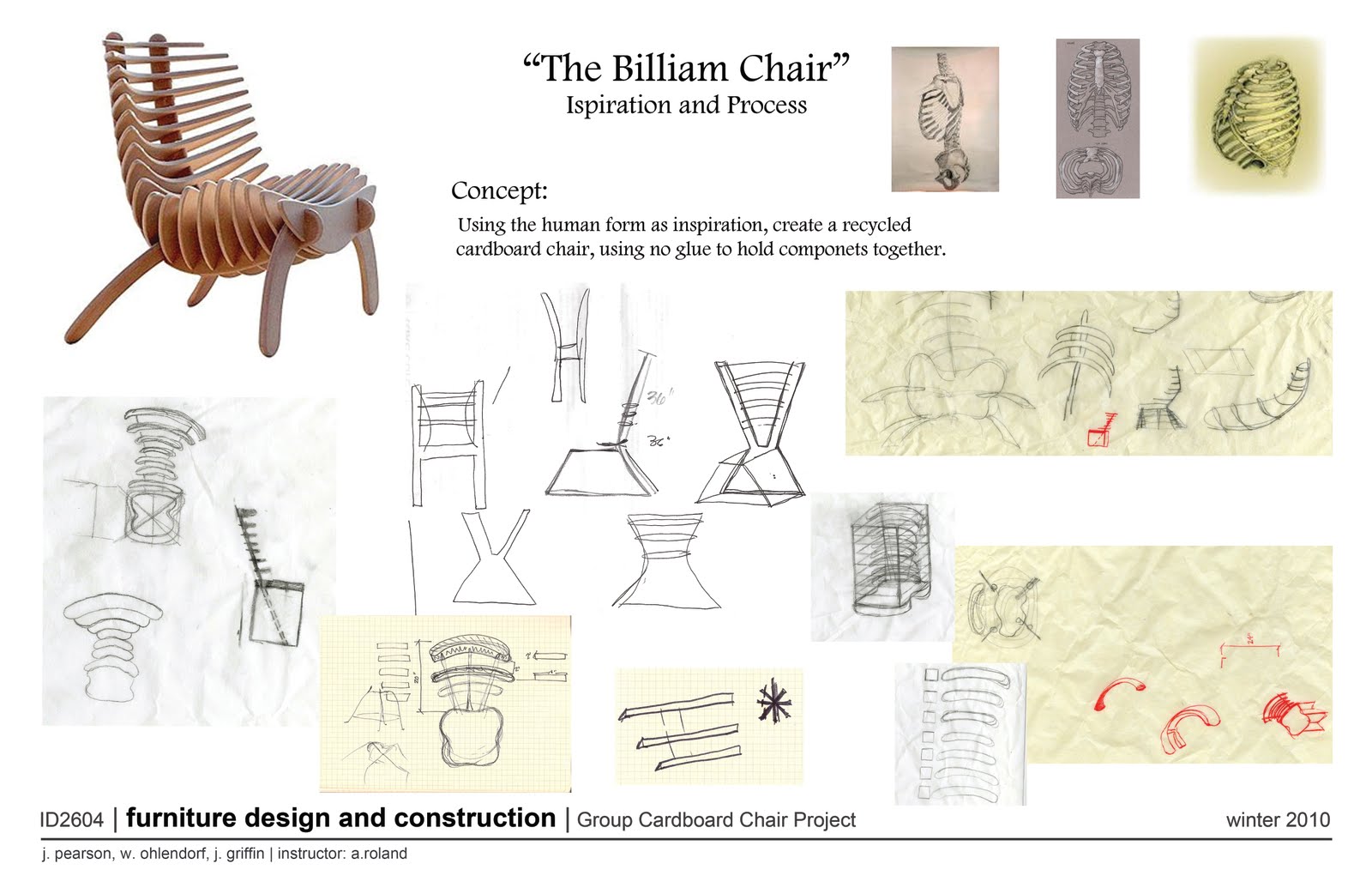 Jacquelyn Pearson's Design Portfolio Award Winning Cardboard Chair