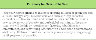 Green Jobs Now petition text