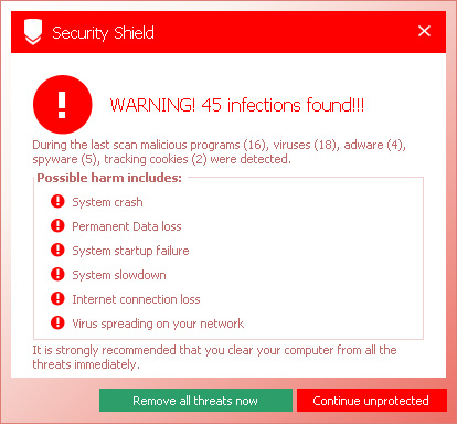 Security Shield Warning